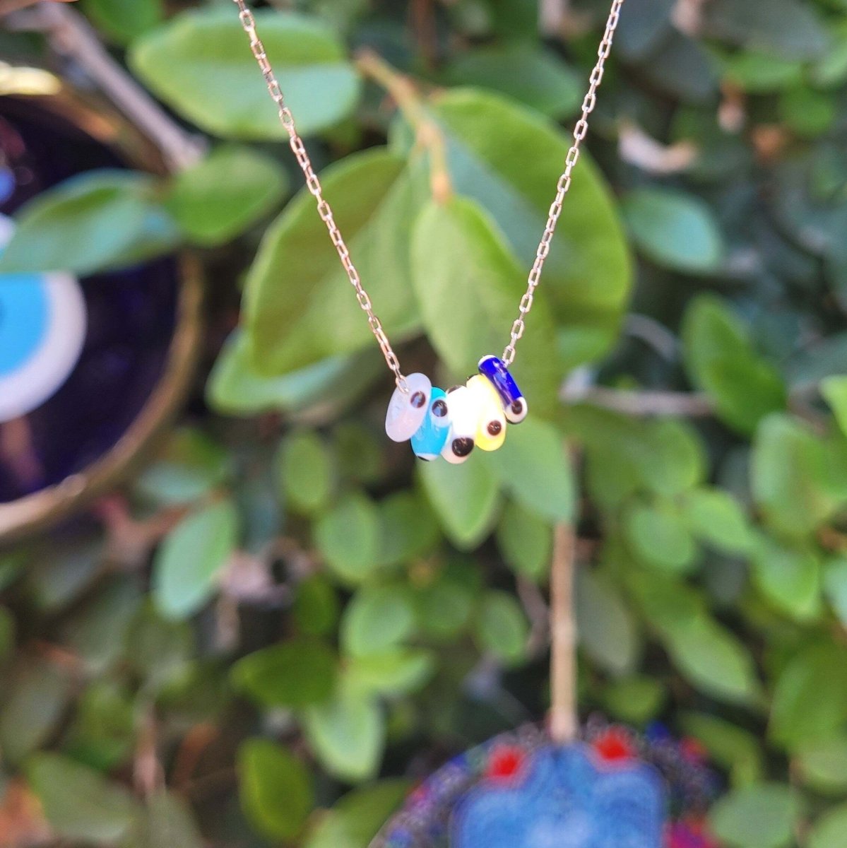 Evil Eye Glass Bead Necklace For Women