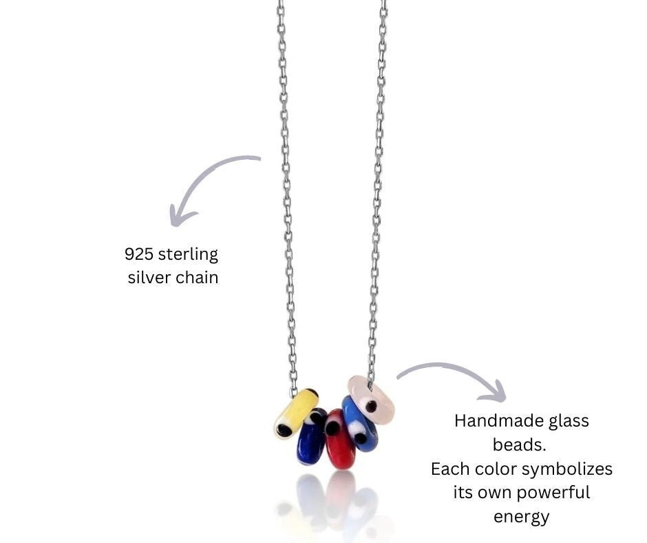 Evil Eye Glass Bead Necklace For Women