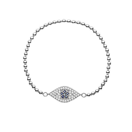 Evil Eye Layering Bracelet with Beads in Gold or Silver