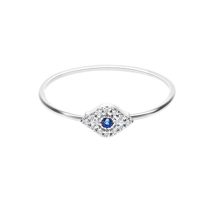 Evil Eye Ring in 14k Gold with Diamonds