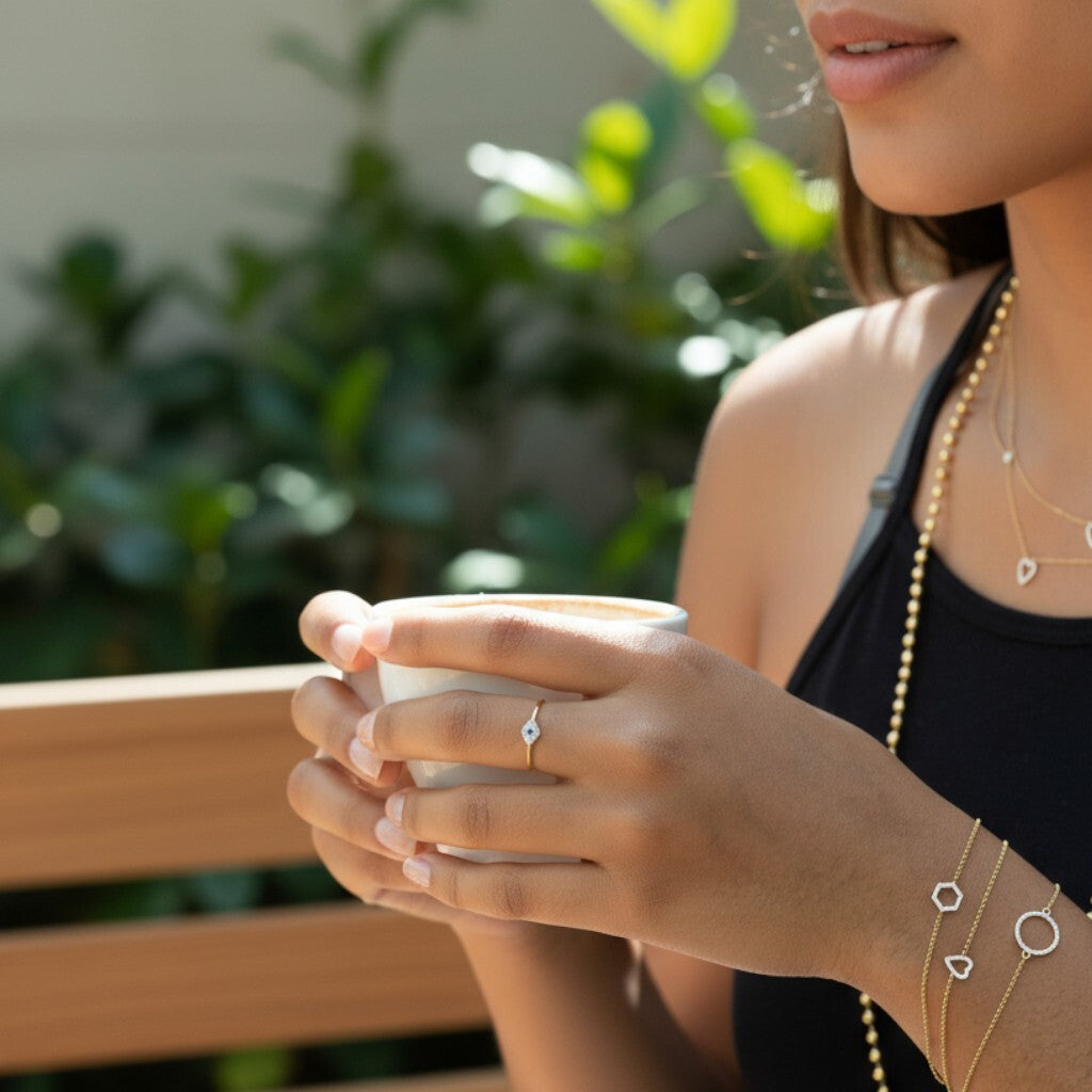Evil Eye Ring in 14k Gold with Diamonds