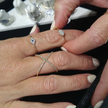 Evil Eye Ring in 14k Gold with Diamonds