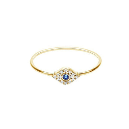 Evil Eye Ring in 14k Gold with Diamonds