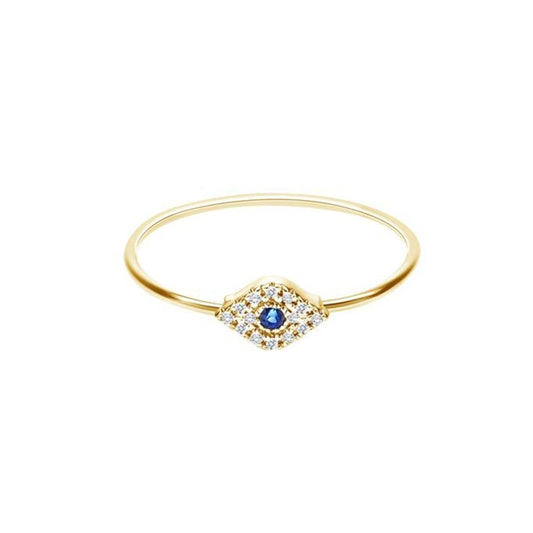 Evil Eye Ring in 14k Gold with Diamonds
