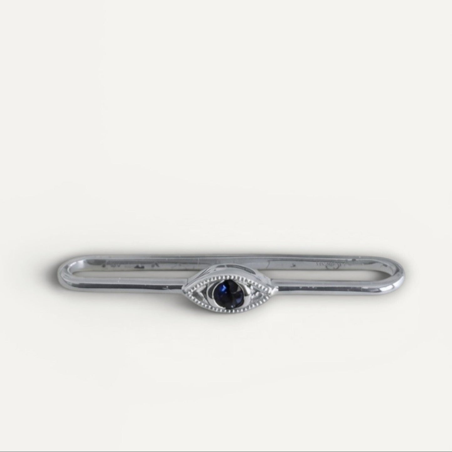 white gold and sapphire evil eye watch charm for apple watch