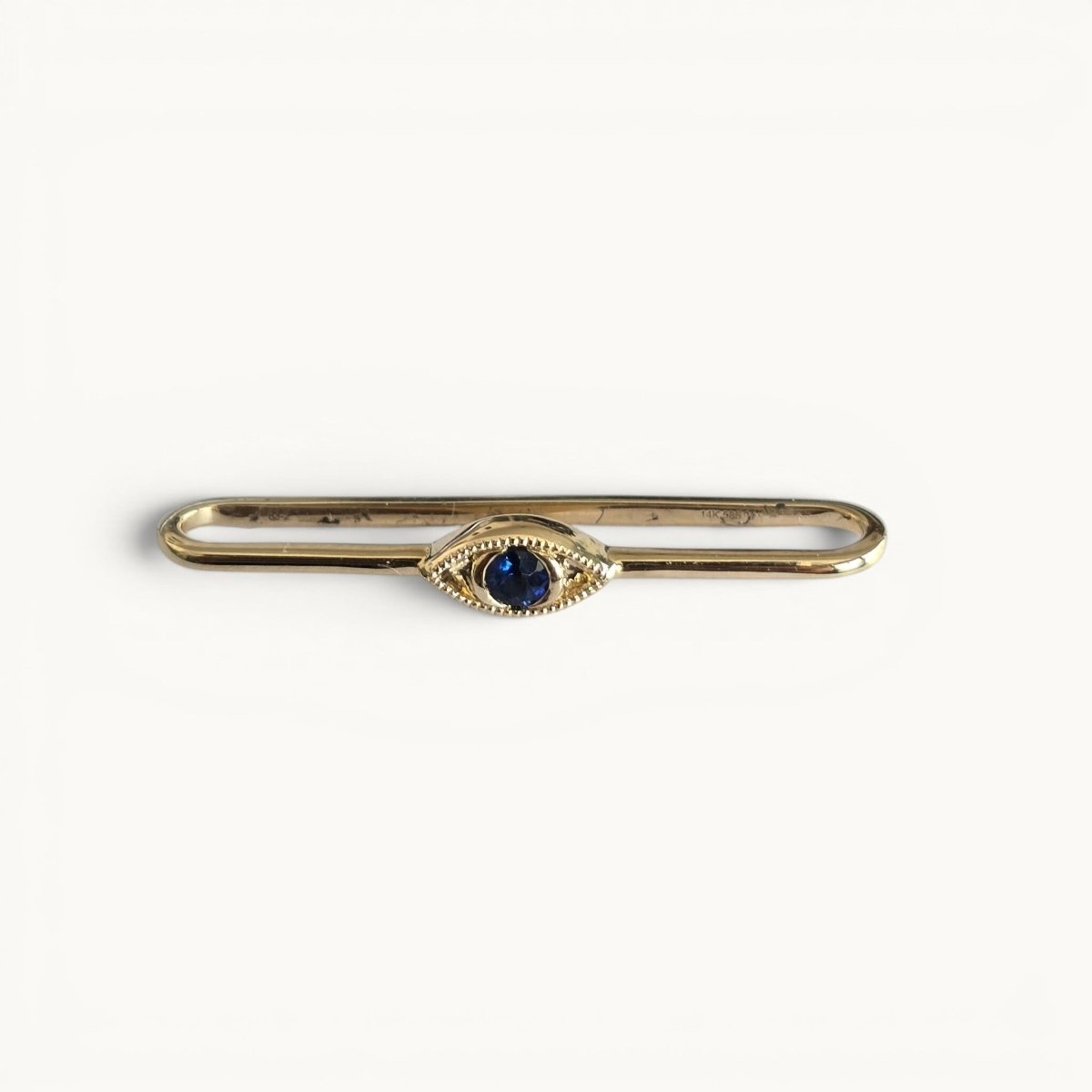 Evil Eye Watch Charm: 14k Yellow Gold Sapphire for Watch Bands