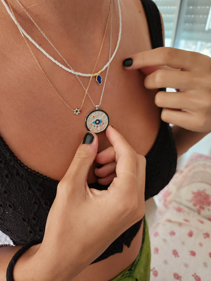 Universe & All-Seeing Evil Eye Pendant - Protection & Destiny | Alef Bet