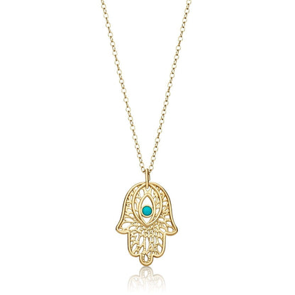 Filigree Hamsa Necklace: A Talisman of Good Fortune & Protection
