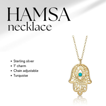 Filigree Hamsa Necklace: A Talisman of Good Fortune & Protection