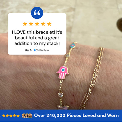 Four Symbolic Bracelet | Chai, Hamsa, Evil Eye, Star of David