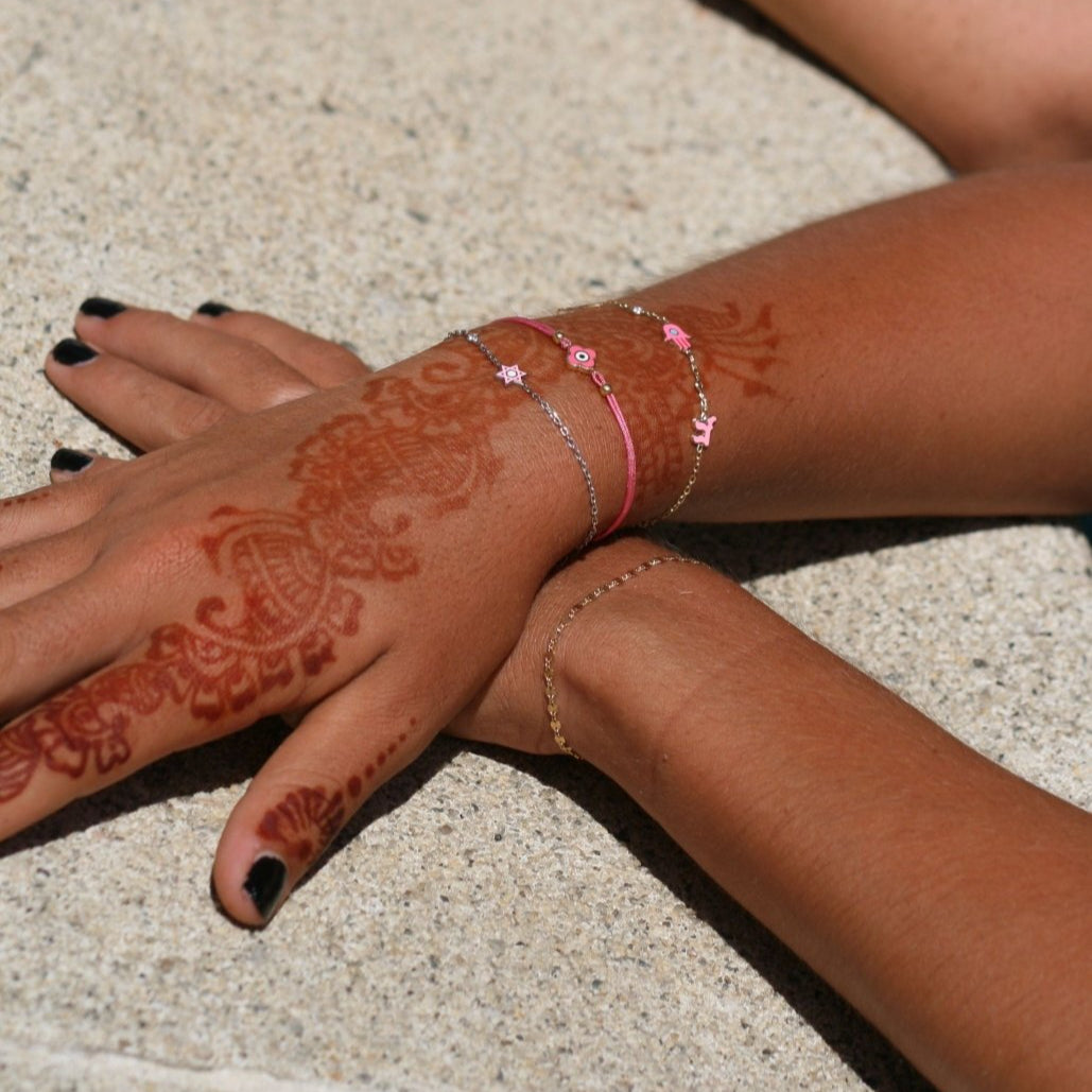 Four Symbolic Bracelet | Chai, Hamsa, Evil Eye, Star of David