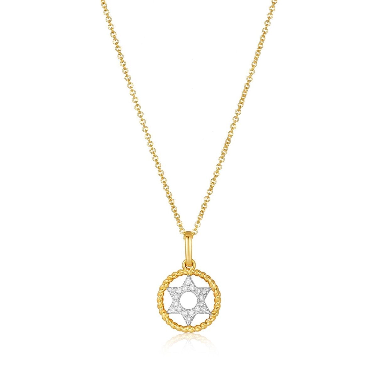 Framed Diamond Jewish Star of David Necklace