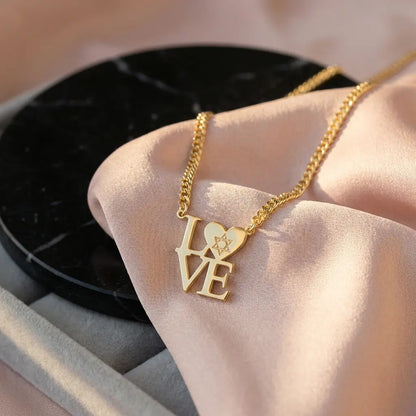 Heavy cable chain necklace with gold plated heart and Star of David statement pendant by Alef Bet