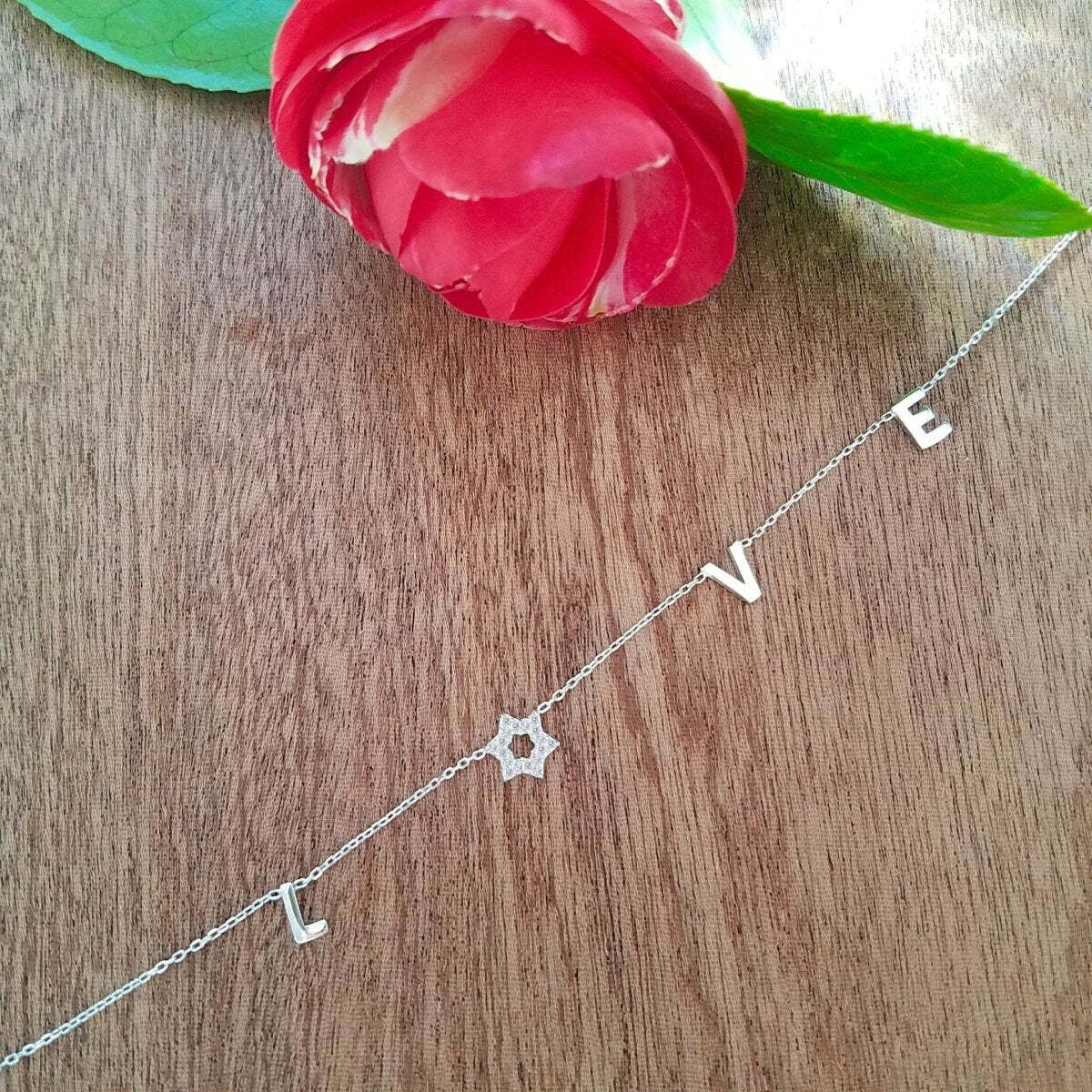 Gold Star of David Love Necklace | Alef Bet