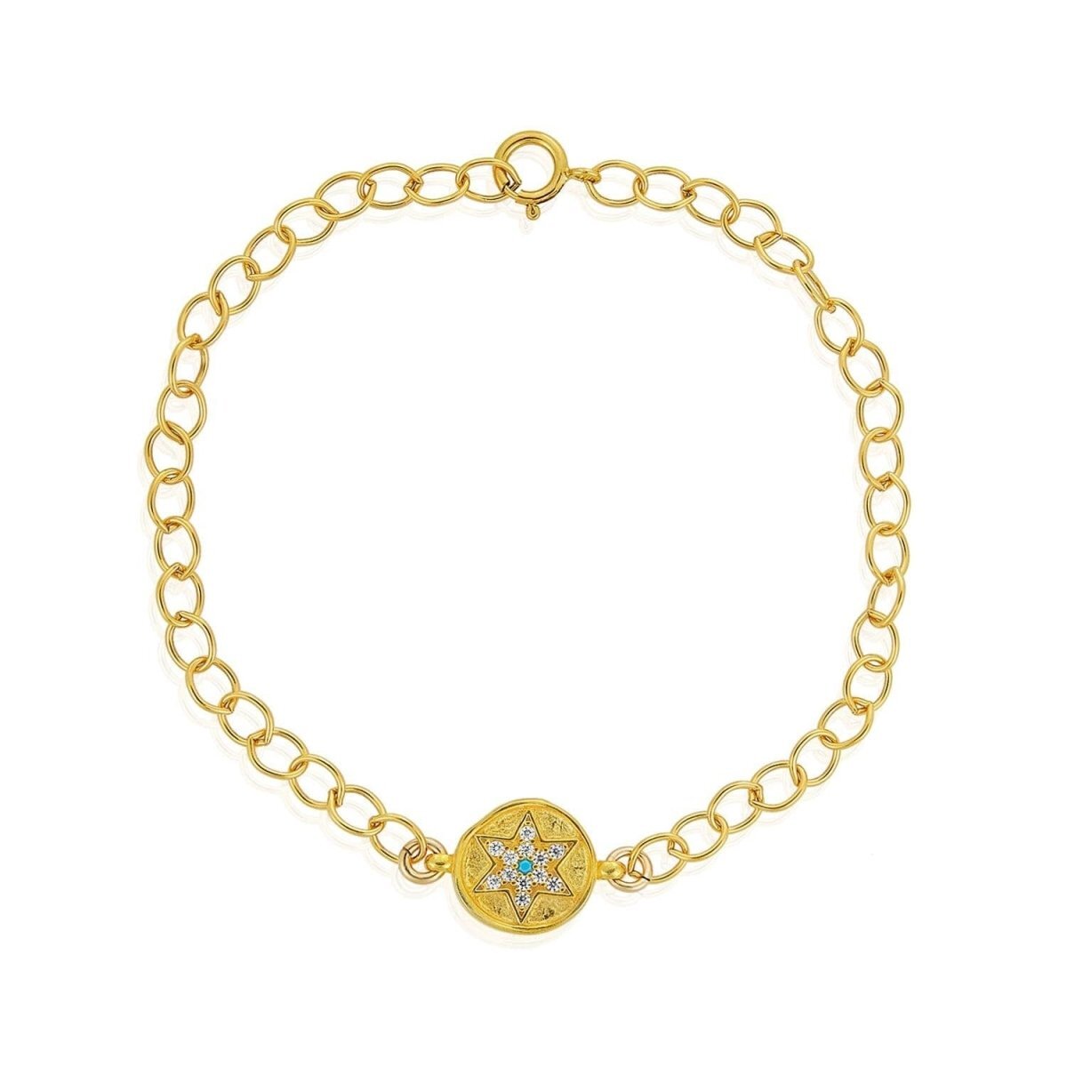 Golden Jewish Star Bracelet