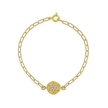 Golden Jewish Star Bracelet