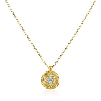 Golden Jewish Star Necklace