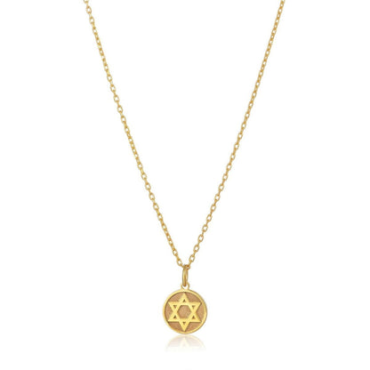 Golden Jewish Star Pendant