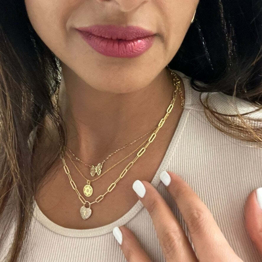 Golden Jewish Star Pendant