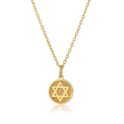 Golden Jewish Star Pendant