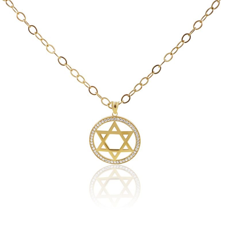 Medallion Star of David Necklace for Men and Women