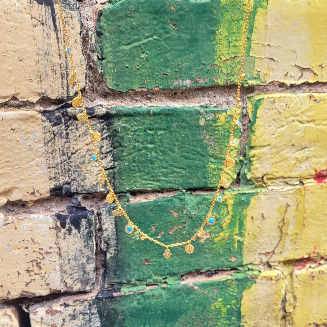 Hamsa and Evil Eye Charm Necklace