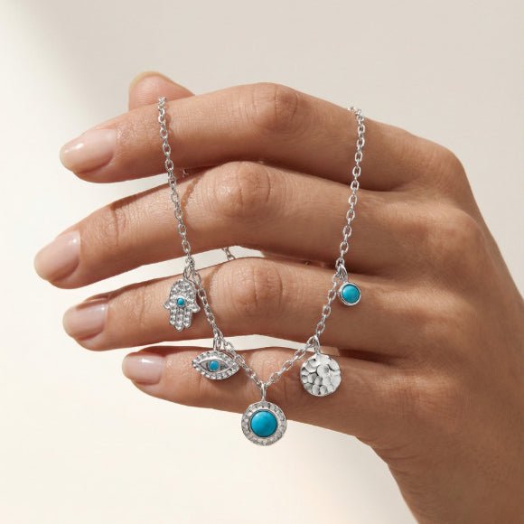 Hamsa and Evil Eye Charm Necklace