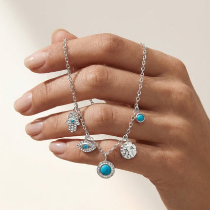 Hamsa and Evil Eye Charm Necklace