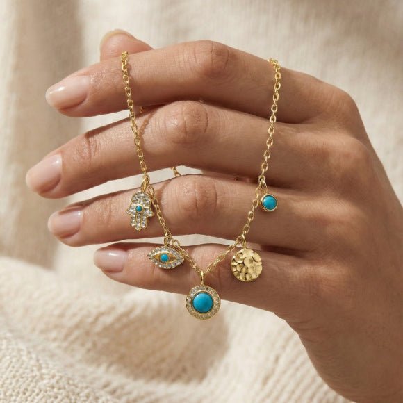 Hamsa and Evil Eye Charm Necklace