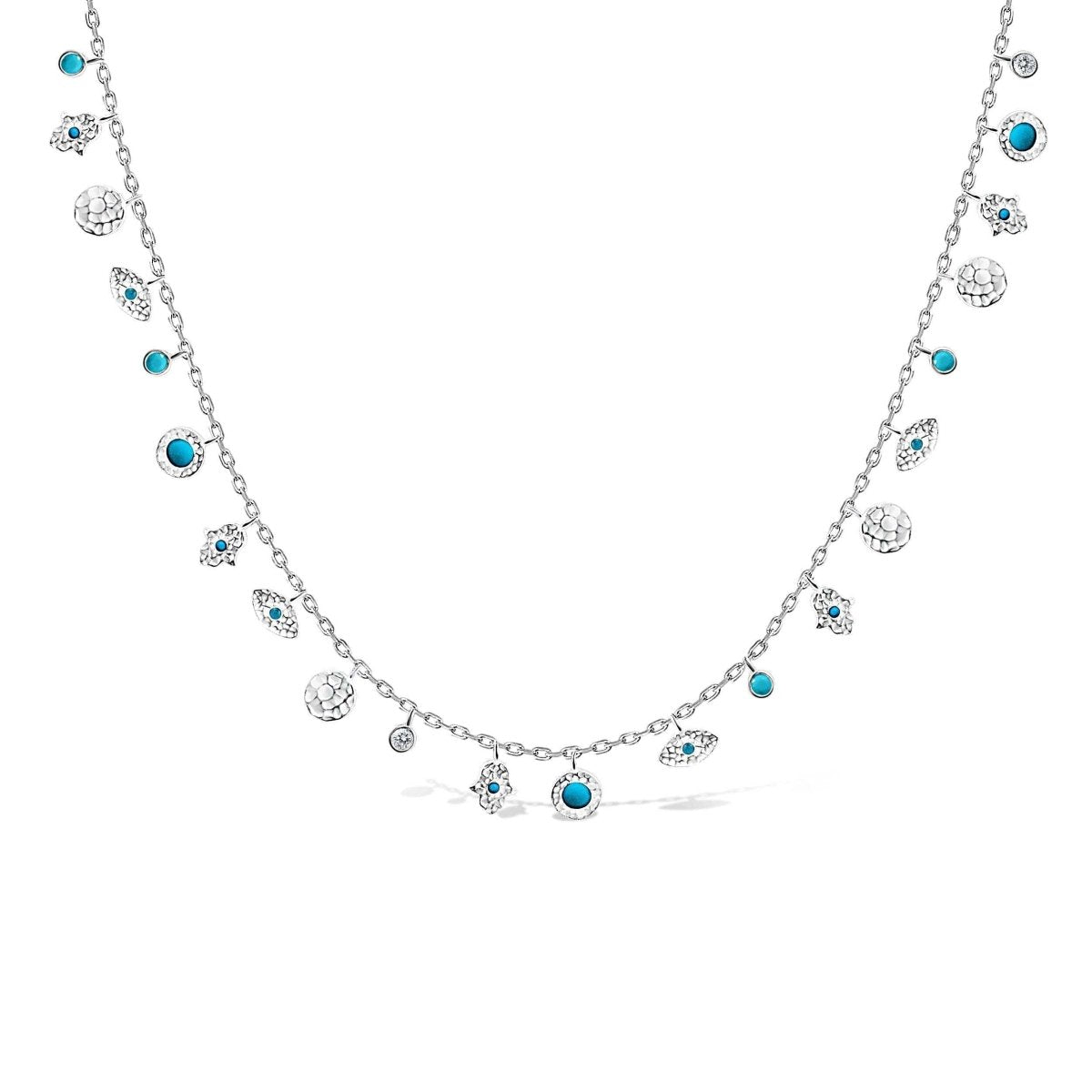 Hamsa and Evil Eye Charm Necklace