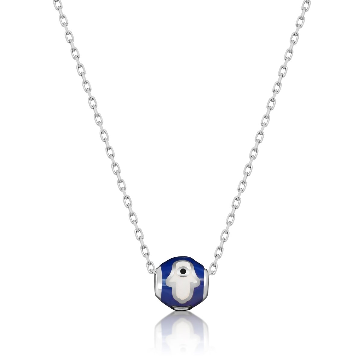 Hamsa Bead Necklace Navy or Light Blue