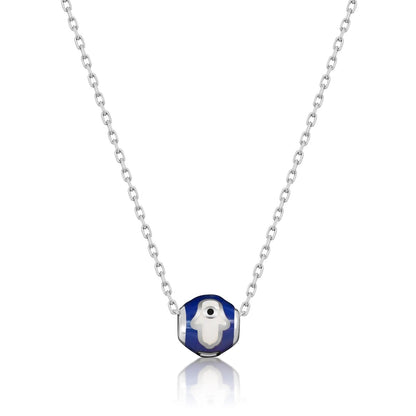 Hamsa Bead Necklace Navy or Light Blue