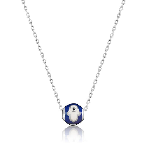 Hamsa Bead Necklace Navy or Light Blue