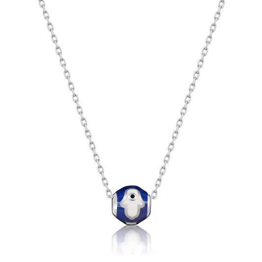 Hamsa Bead Necklace Navy or Light Blue