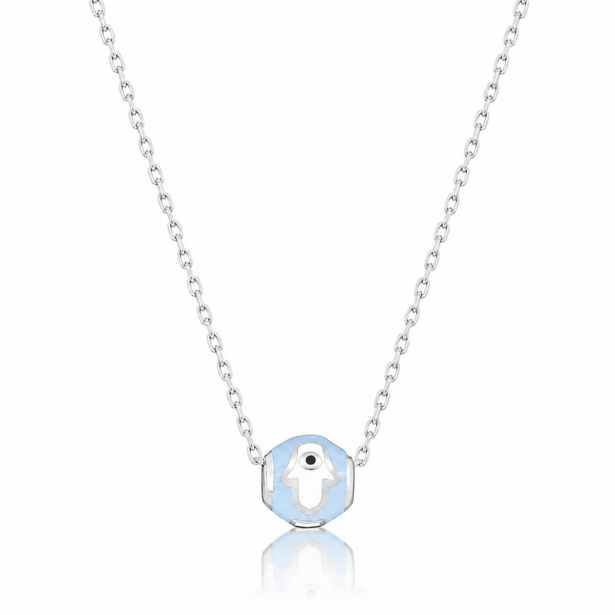 Hamsa Bead Necklace Navy or Light Blue