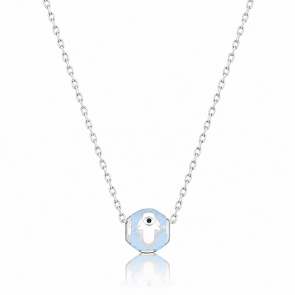 Hamsa Bead Necklace Navy or Light Blue