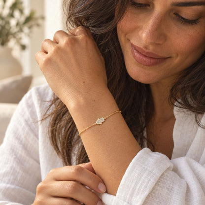 Hamsa Diamond Bracelet in Sterling Silver 925, Gold Vermeil, or Solid 14k Yellow Gold, protection and sparkle you can wear every day
