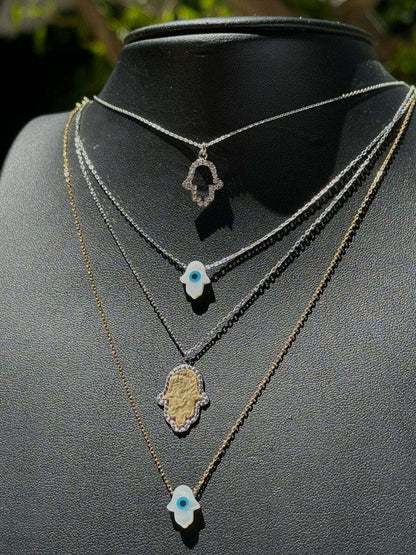 Hamsa Hand Charm Golden and Silver Pendant