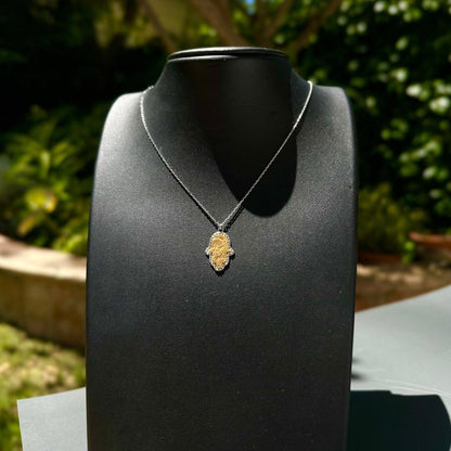 Hamsa Hand Charm Golden and Silver Pendant