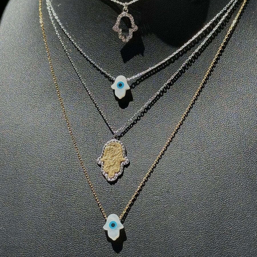 Hamsa Hand Charm Golden and Silver Pendant