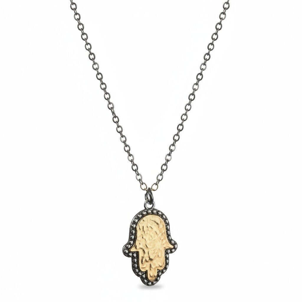 Hamsa Hand Charm Golden and Silver Pendant