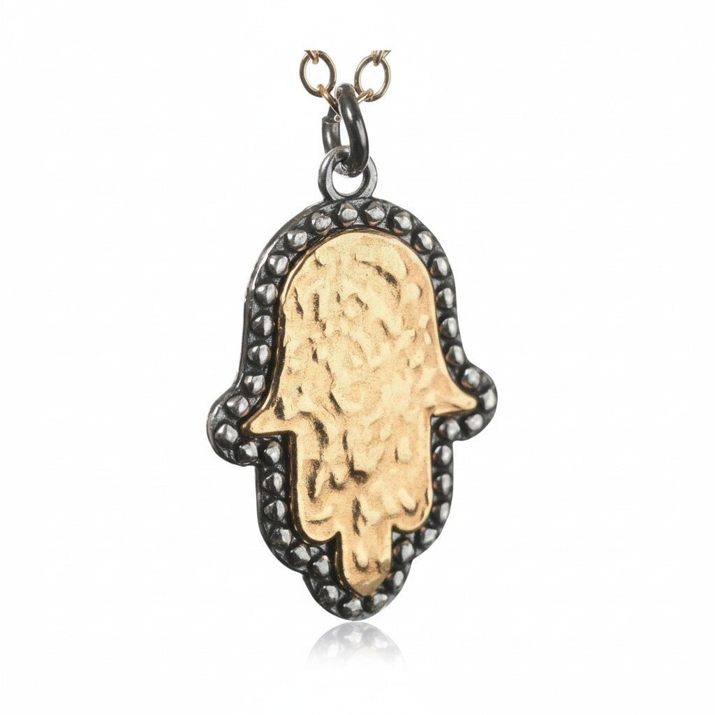 Hamsa Hand Charm Golden and Silver Pendant