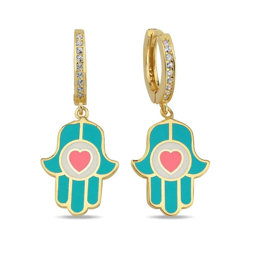 Hamsa Hand Huggie Earrings For You