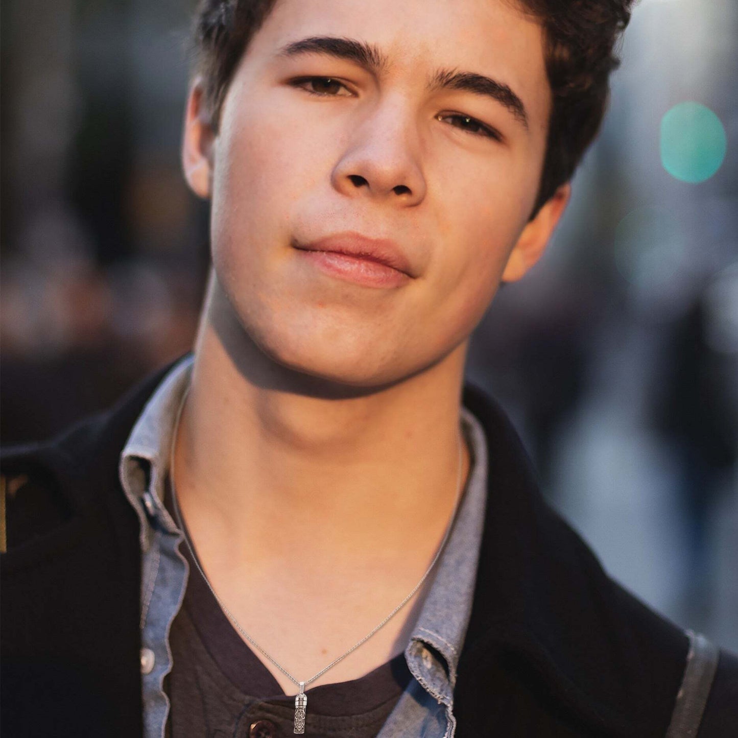 Hamsa Mezuzah Necklace | Sterling Silver