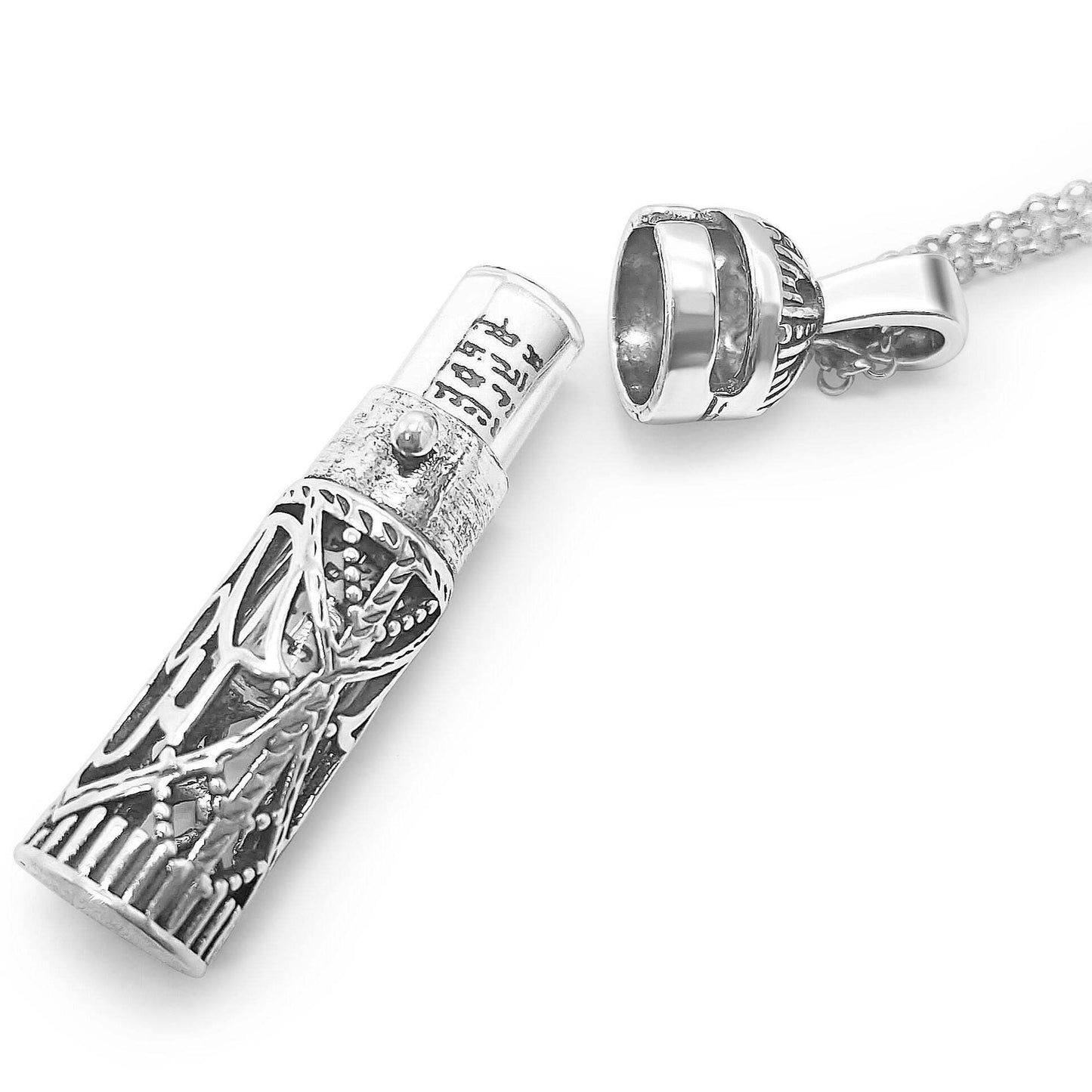 Hamsa Mezuzah Necklace | Sterling Silver