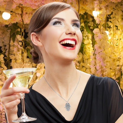 Hamsa Necklace in Silver