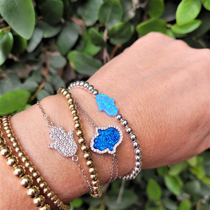 Hamsa Opal Bracelet for Daily Wear
