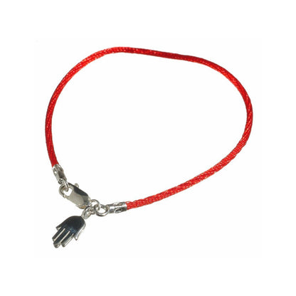 Hamsa Red Thread Bendel Bracelet Sterling Silver