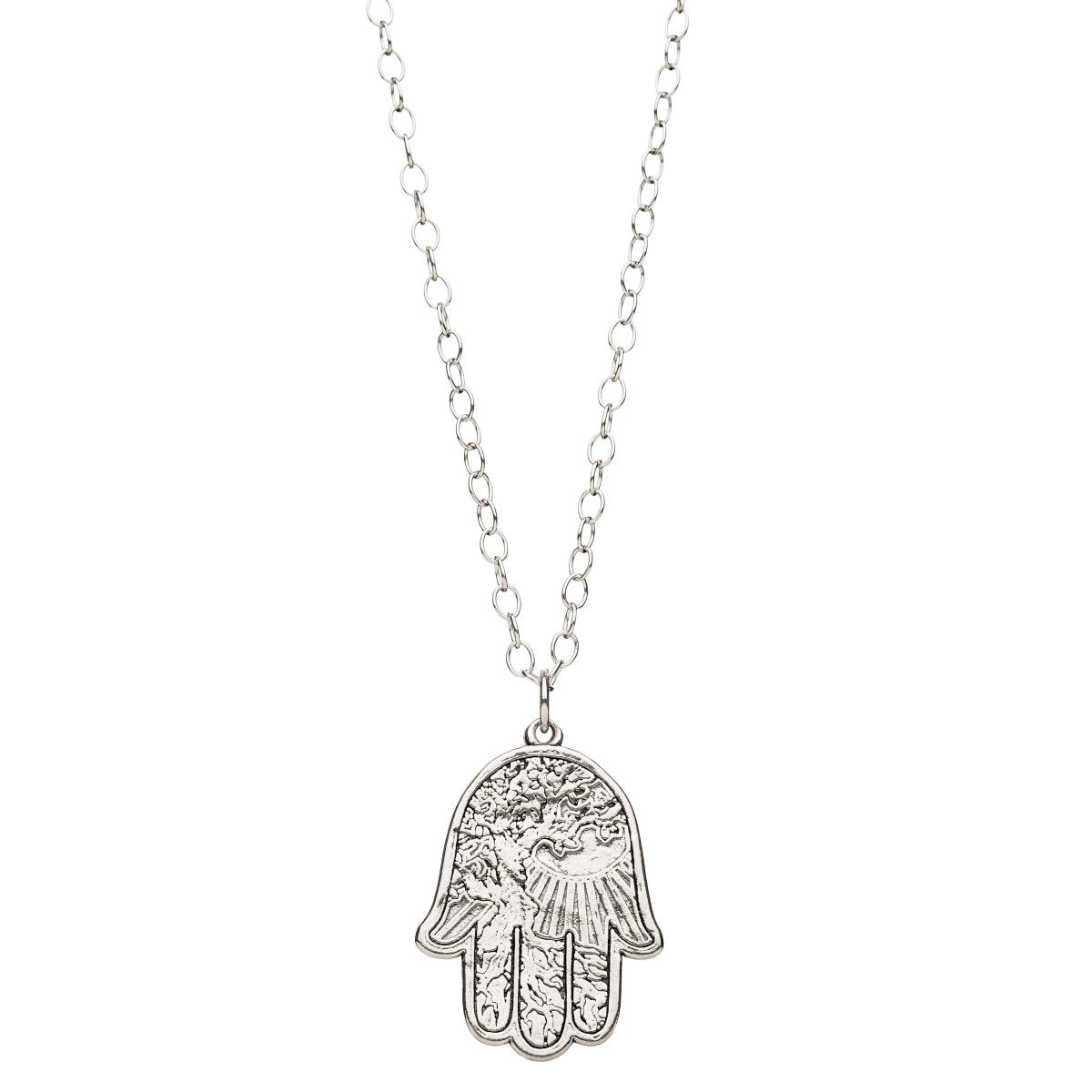 Hamsa Silver Tattoo Necklace