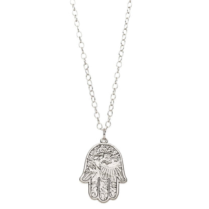 Hamsa Silver Tattoo Necklace